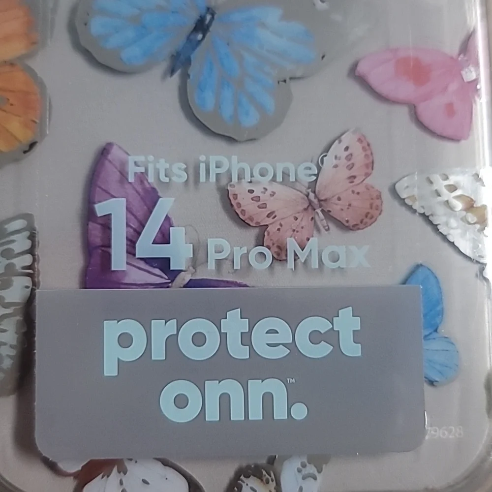 onn. Butterfly Phone Case for iPhone 14 Pro Max with 4' Drop Protection